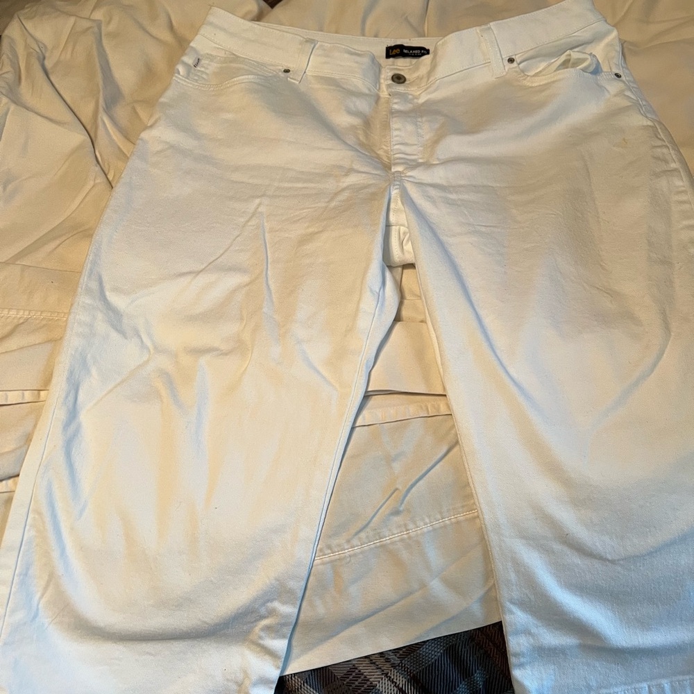 Lee capris, white, relaxed fit, 18med